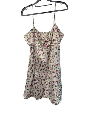 Aeropostale Cream Slip Dress with Pink and Yellow Floral Print